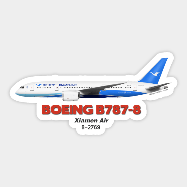 Boeing B787-8 - Xiamen Air Sticker by TheArtofFlying